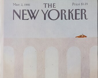 Vintage-Magazin „New Yorker“ (nur Cover), 2. März 1981, Cover von Charles E. Martin