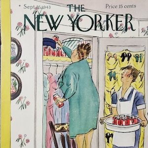 Vintage New Yorker magazine (Cover Only) September 25, 1943 Helen E Hokinson cover art