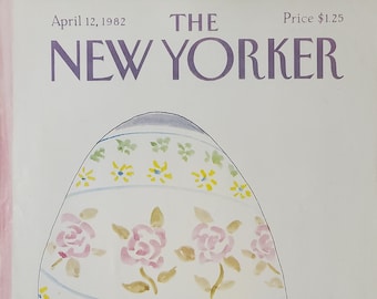 vintage New Yorker magazine (couverture uniquement) 12 avril 1982, couverture de James Stevenson
