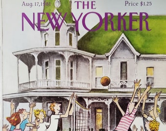 Vintage New Yorker magazine (Cover Only) August 17, 1981 Charles Saxon cover art