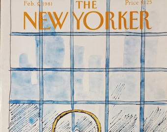 Vintage New Yorker Magazin (nur Cover) 9.Februar 1981 Arthur Getz Cover Art