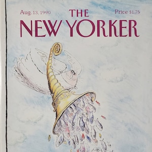 Vintage New Yorker magazine (Cover Only) August 13, 1990 Ronald Searle cover art