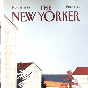 Vintage New Yorker magazine (Cover Only) November 18, 1985 Gretchen Dow Simpson cover art