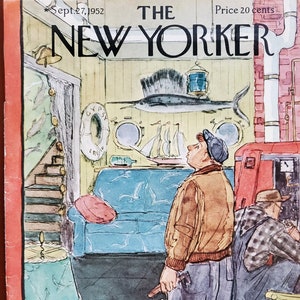 Vintage New Yorker magazine (Cover Only) September 27, 1952 Perry Barlow cover art