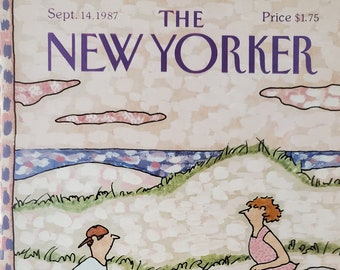 Revista Vintage New Yorker (solo portada) 14 de septiembre de 1987 Arte de portada de Devera Ehrenberg