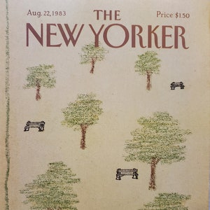 Vintage New Yorker Magazine (COVER ONLY) August 22, 1983 Robert Tallon cover art