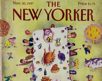 Vintage New Yorker magazine (Cover Only) November 30, 1987 Andrzej Czeczot cover art
