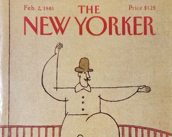 Vintage New Yorker Magazin (nur Cover) 2. Februar 1981, Cover von Robert Tallon