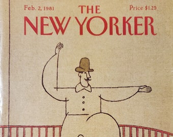 Vintage New Yorker magazine (Cover Only) February 2, 1981 Robert Tallon cover art