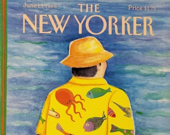 vintage New Yorker magazine (Cover Only) 13 juin 1988 Pamela Paparone cover art