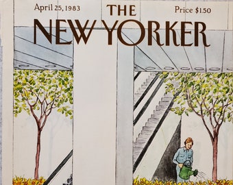 Vintage New Yorker Magazine (COVER ONLY) April 25, 1983 Charles Saxon cover art