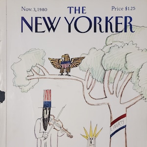 Revista Vintage New Yorker (solo portada) 3 de noviembre de 1980 Portada de Saul Steinberg