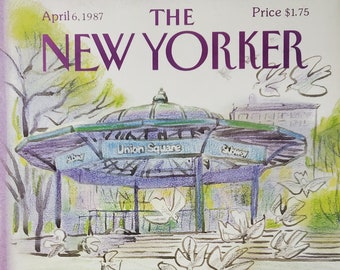 Vintage New Yorker magazine (Cover Only) April 6, 1987 Eugene Mihaesco cover art