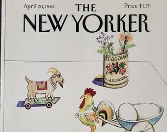 Vintage New Yorker Magazin (nur Cover) 20. April 1981 Saul Steinberg Cover-Art