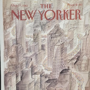 ヴィンテージ・ニューヨーカー誌（表紙のみ）1982年10月25日号 JJ Sempe の表紙アート