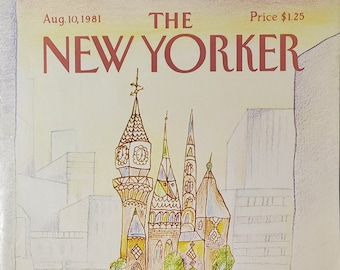 Vintage New Yorker Magazin (nur Cover) 10. August 1981 Eugene Mihaesco Cover-Art