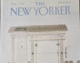 vintage du magazine New Yorker (couverture) 3 août 1981, couverture de Charles E Martin