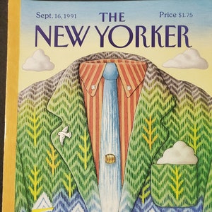 Vintage New Yorker magazine (Cover Only) September 16 1991 Bob Knox cover art