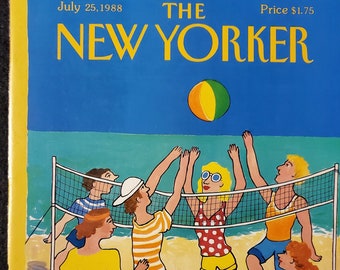 vintage New Yorker magazine (Cover Only) 25 juillet 1988 Couverture de Barbara Westman
