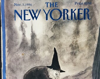 Revista Vintage New Yorker (solo portada) 3 de noviembre de 1986 Portada de Charles Addams
