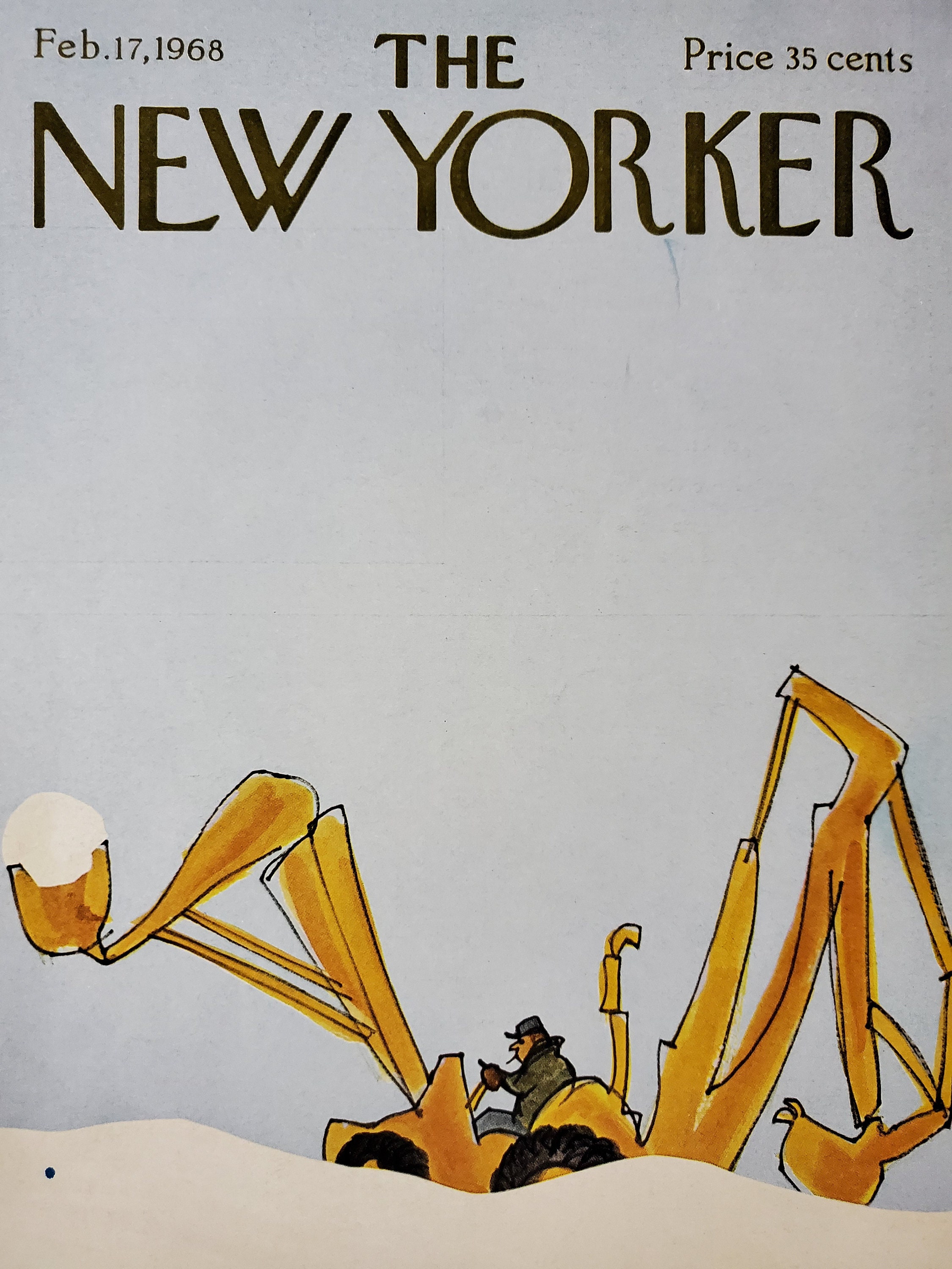 Vintage New Yorker Magazine (cover Only) February 17, 1968 James