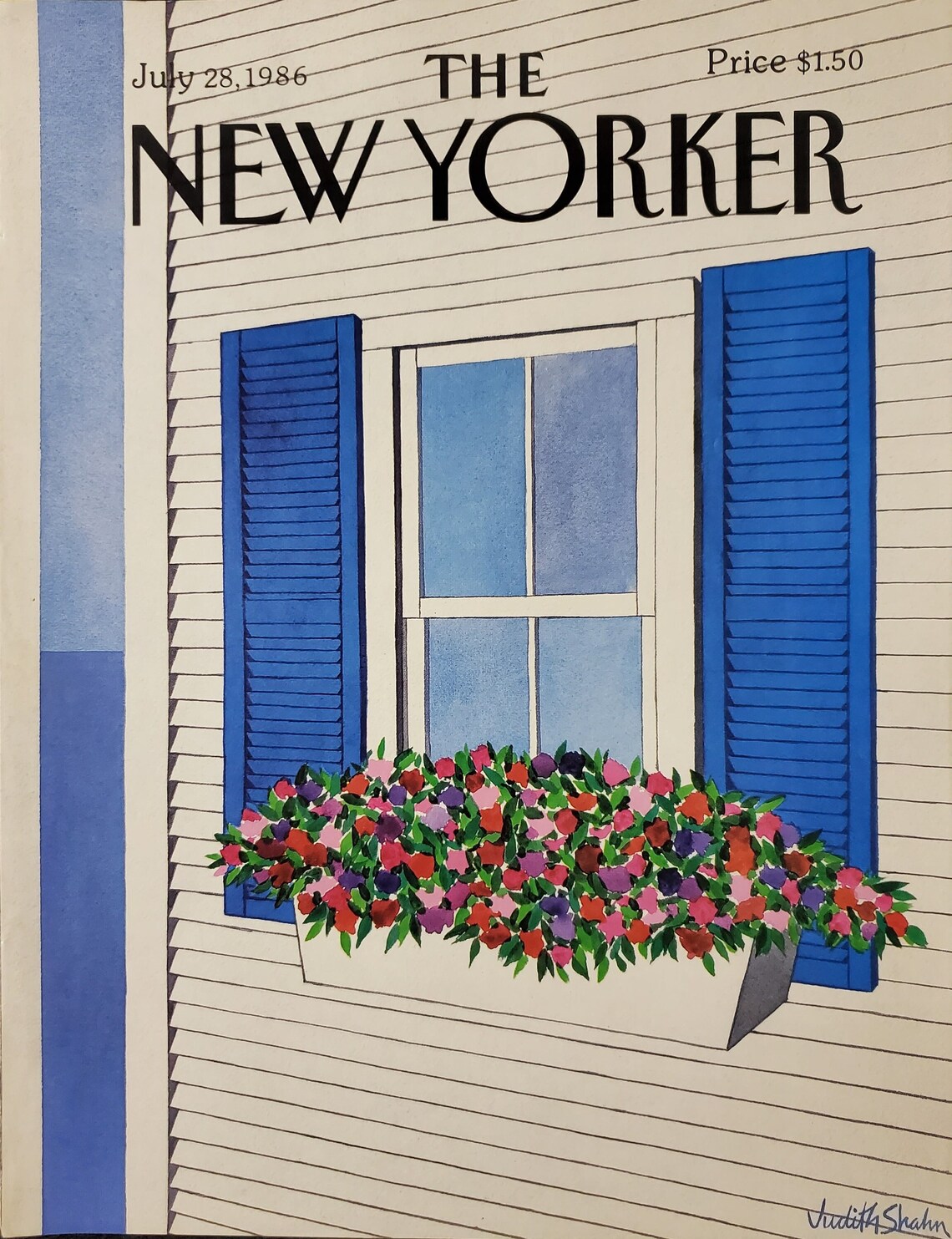 Vintage New Yorker Magazine cover Only July 28, 1986 Judith Shahn Cover