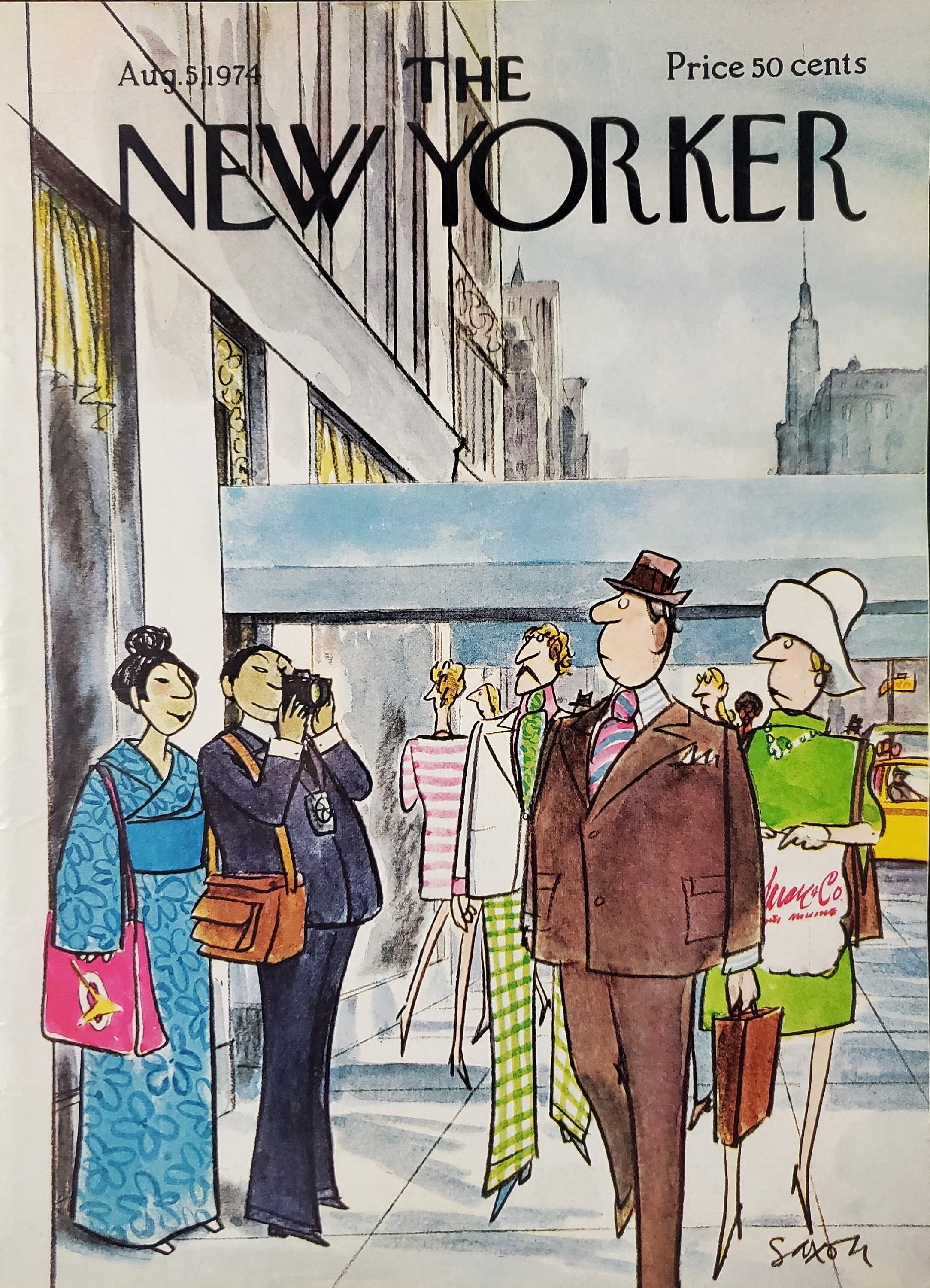 Vintage New Yorker Magazine (cover Only) August 5, 1974