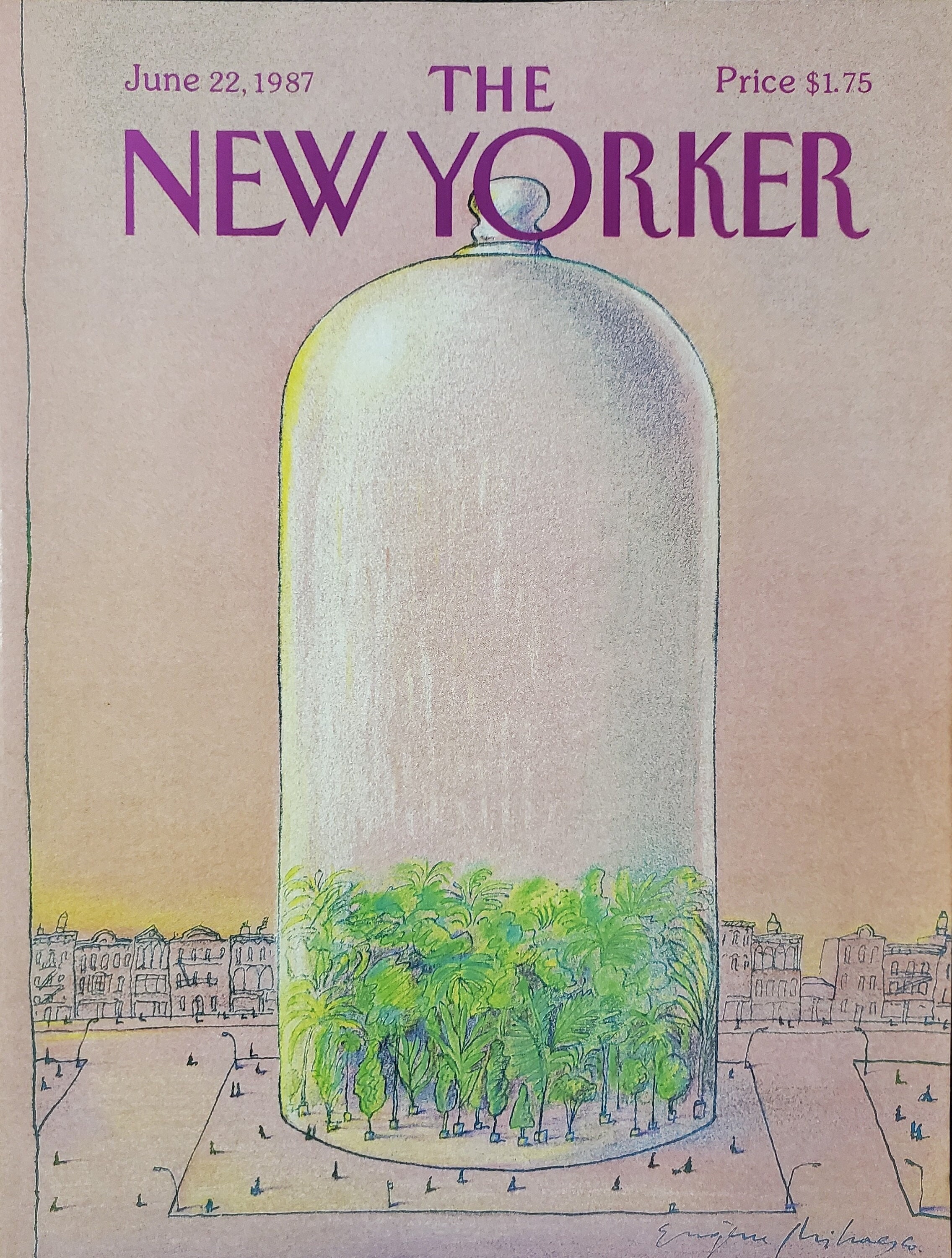 Vintage New Yorker Magazine (cover Only) June 22, 1987 Eugene