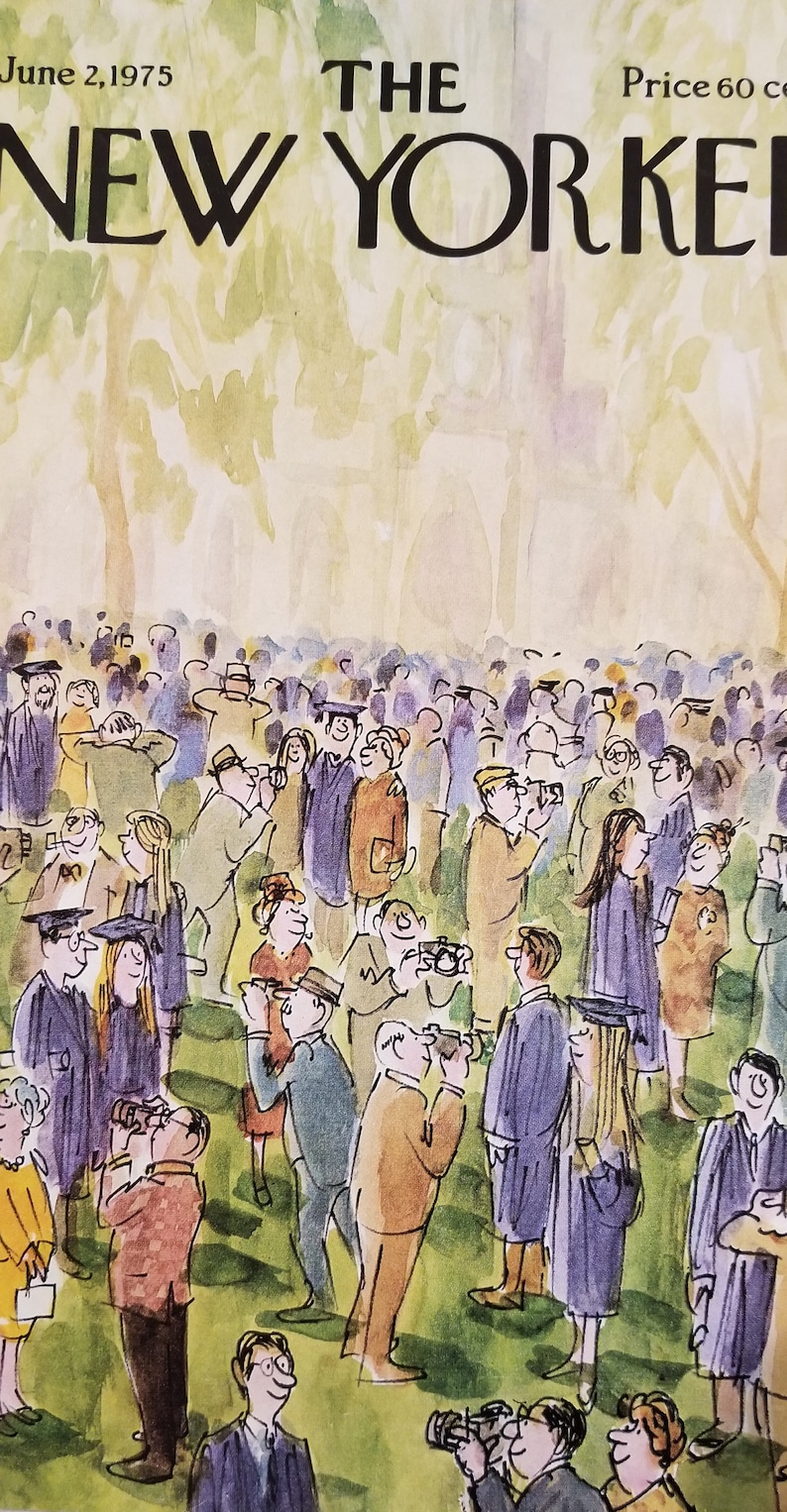 Vintage New Yorker Magazine COVER ONLY June 2 1975 James Etsy