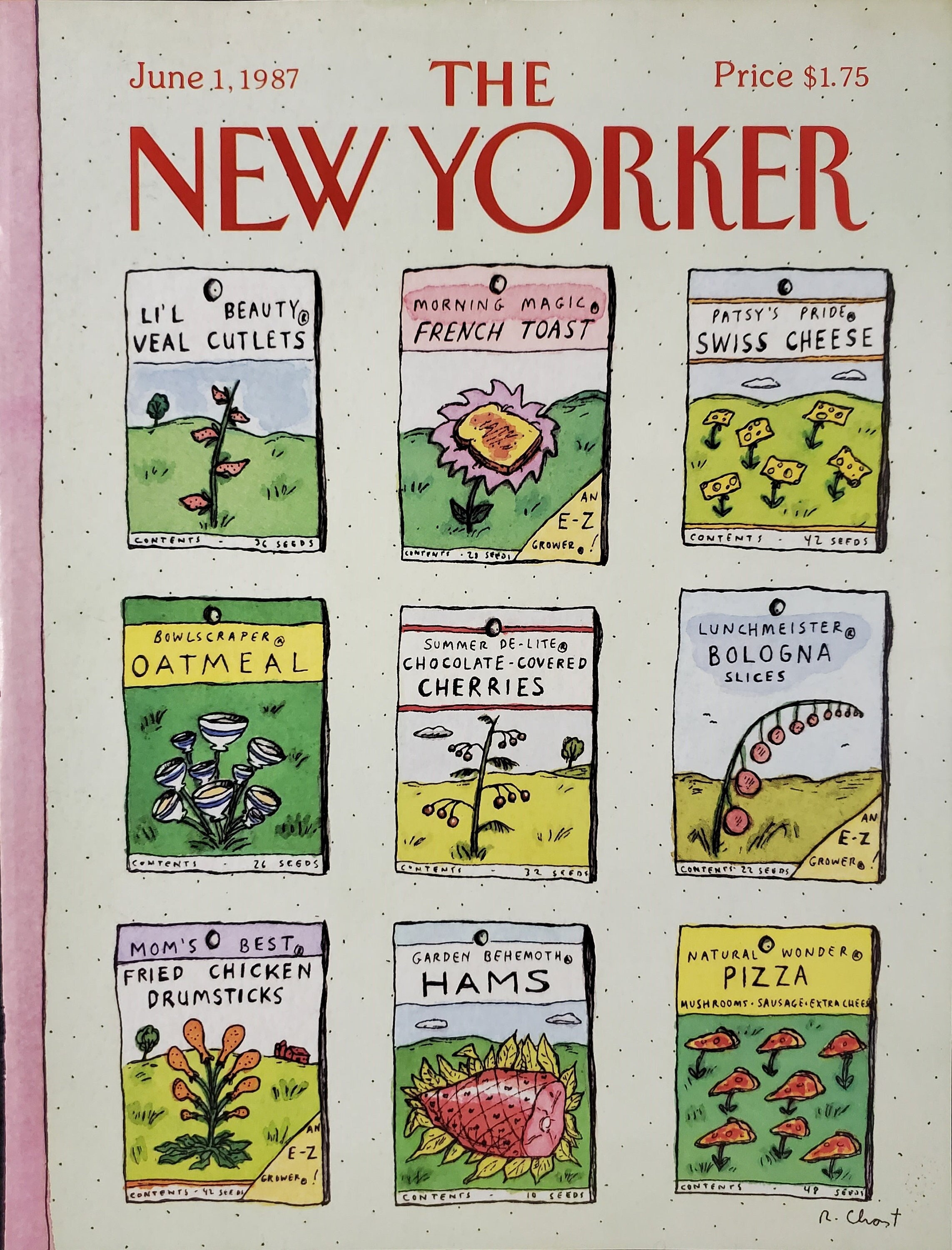 Vintage New Yorker Magazine (cover Only) June 1, 1987 Roz Chast Cover ...