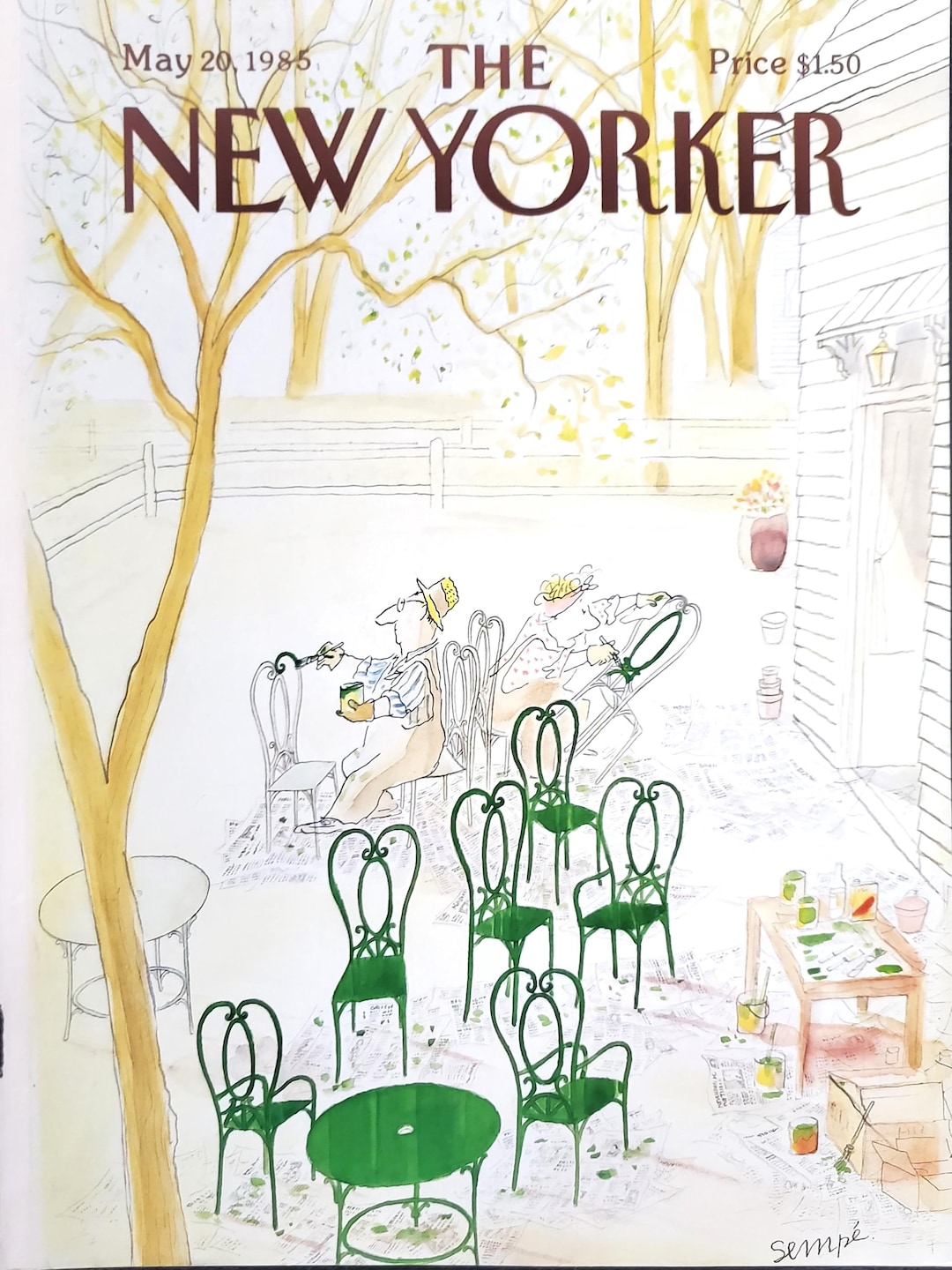 Vintage New Yorker Magazine (cover Only) May 20, 1985 JJ Sempe