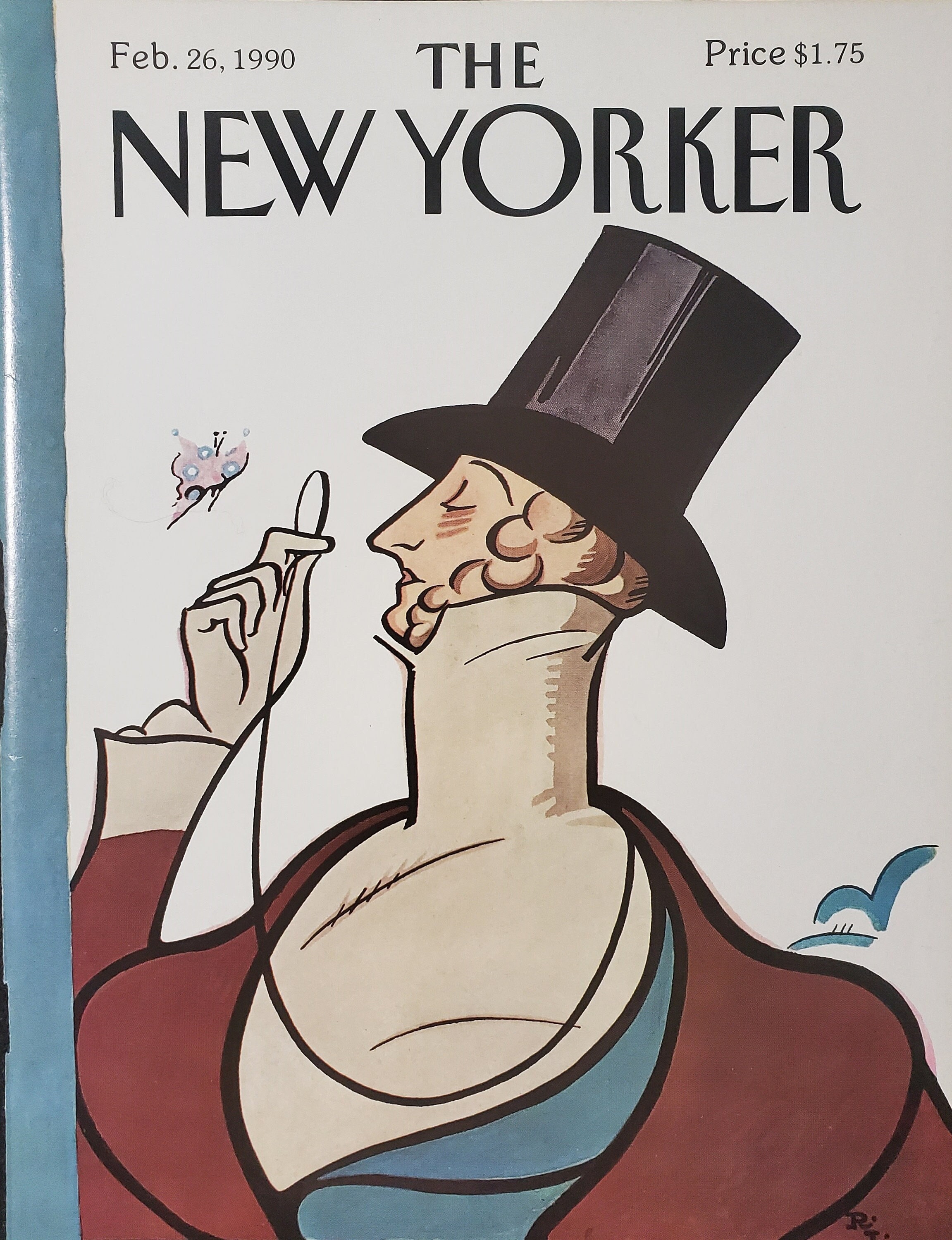 Vintage New Yorker Magazine (cover Only) February 26, 1990