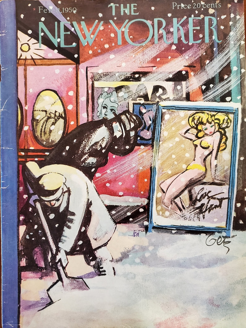 Vintage New Yorker Magazine cover Only February 11, 1950 Arthur Getz