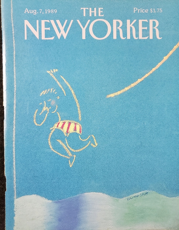 Vintage New Yorker Magazine (cover Only) August 7, 1989 Meric