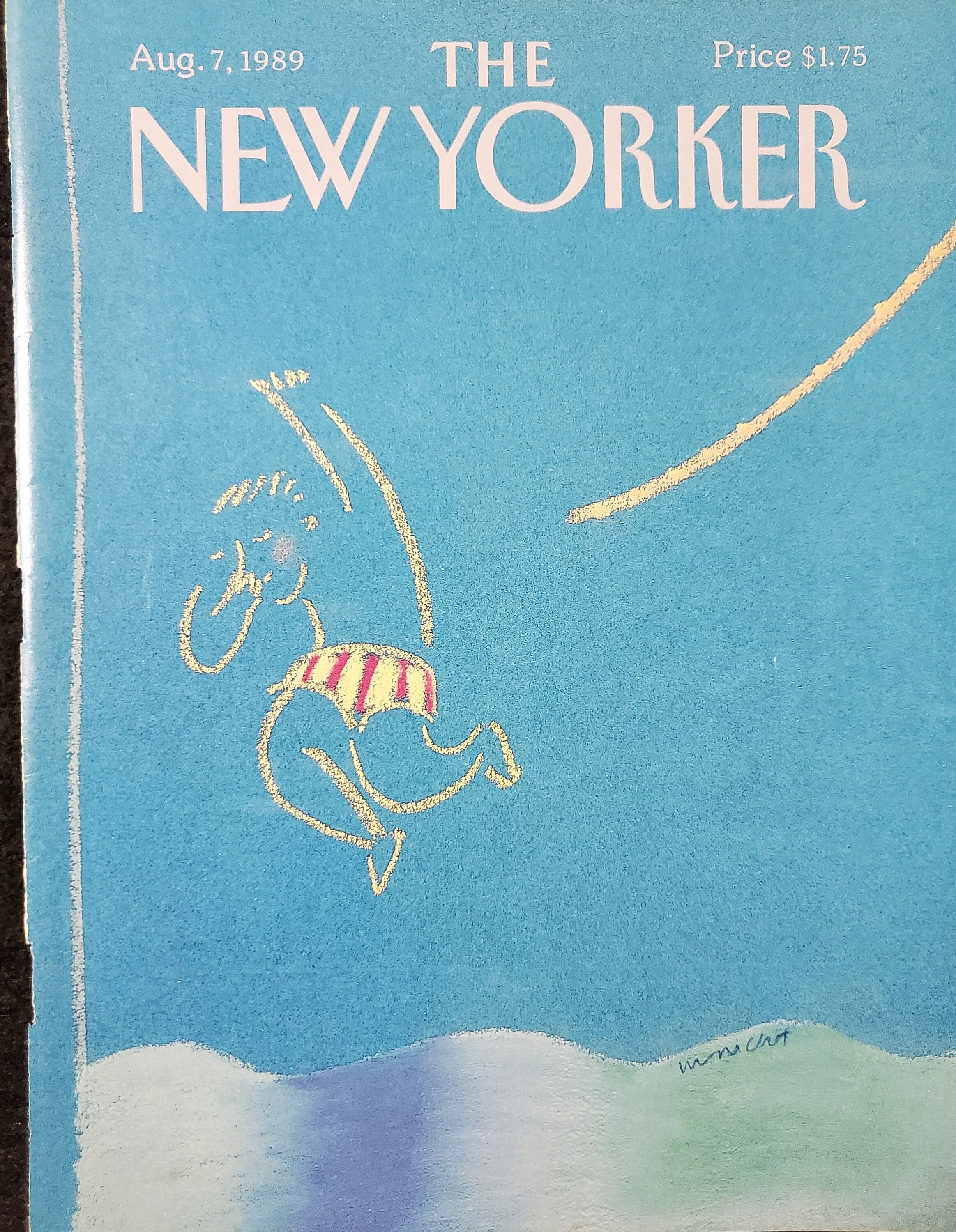 Vintage New Yorker Magazine (cover Only) August 7, 1989 Meric