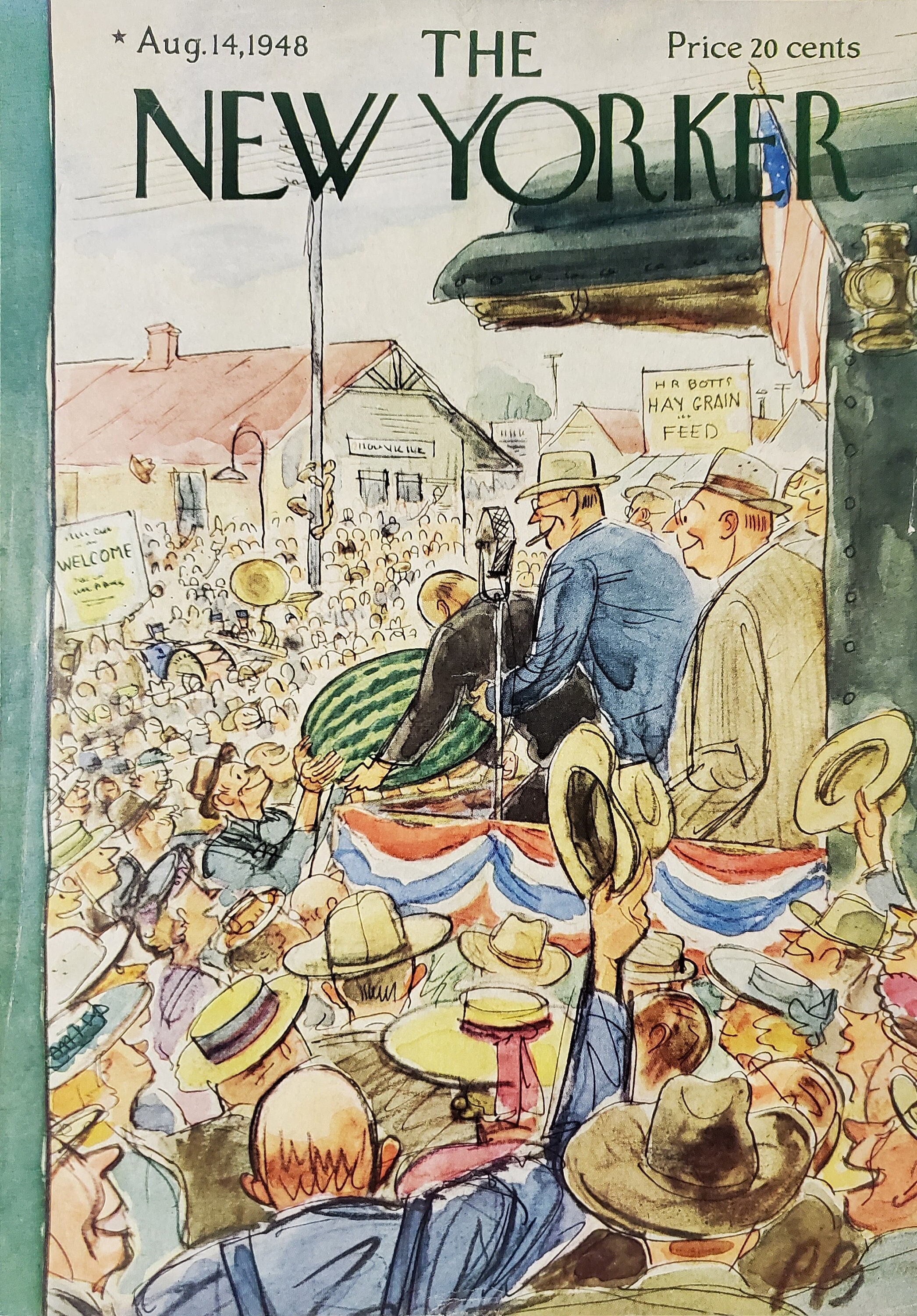 Vintage New Yorker Magazine (cover Only) August 14, 1948 Perry