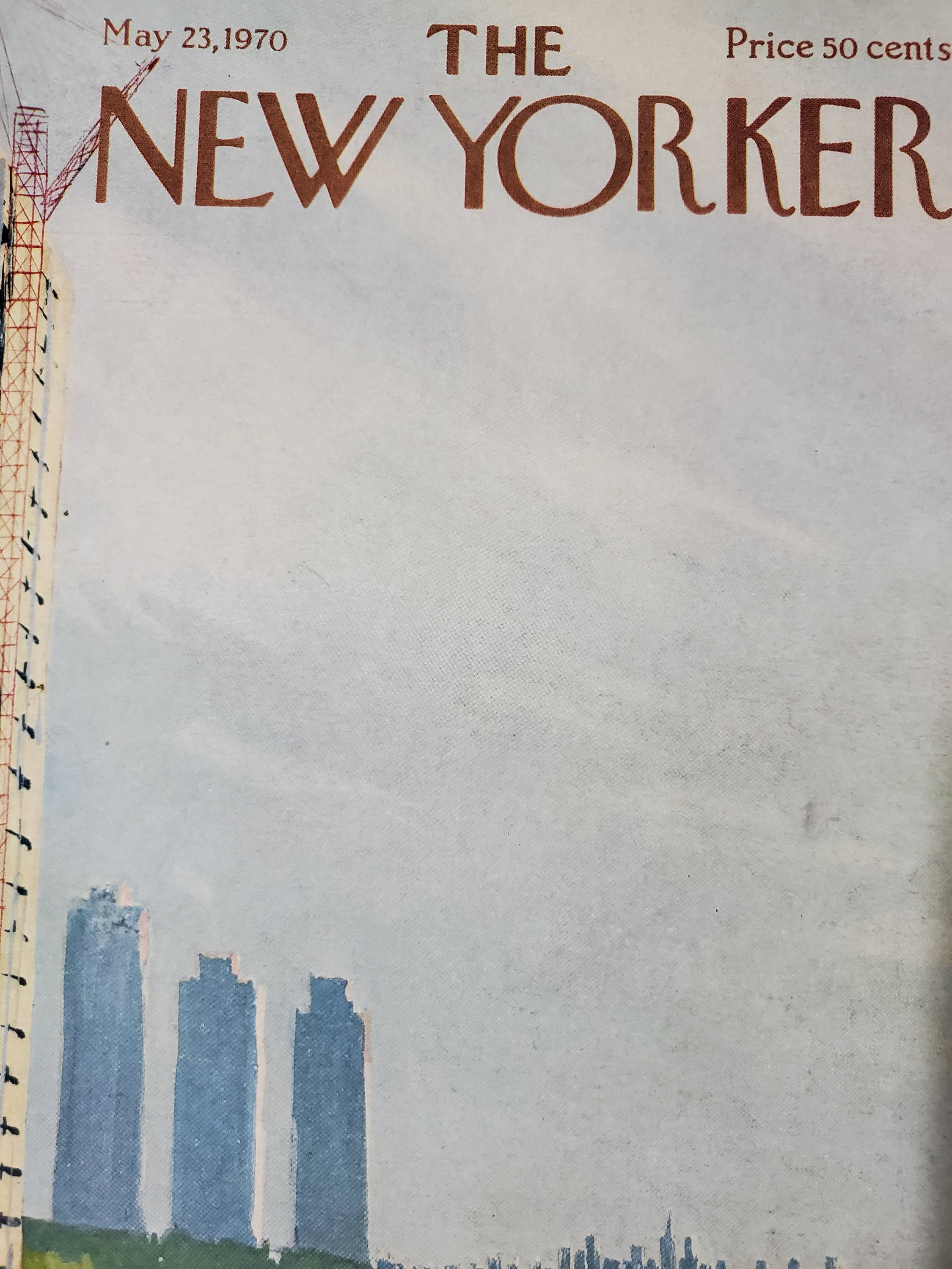 Vintage New Yorker Magazine (cover Only) May 23, 1970 Arthur Getz