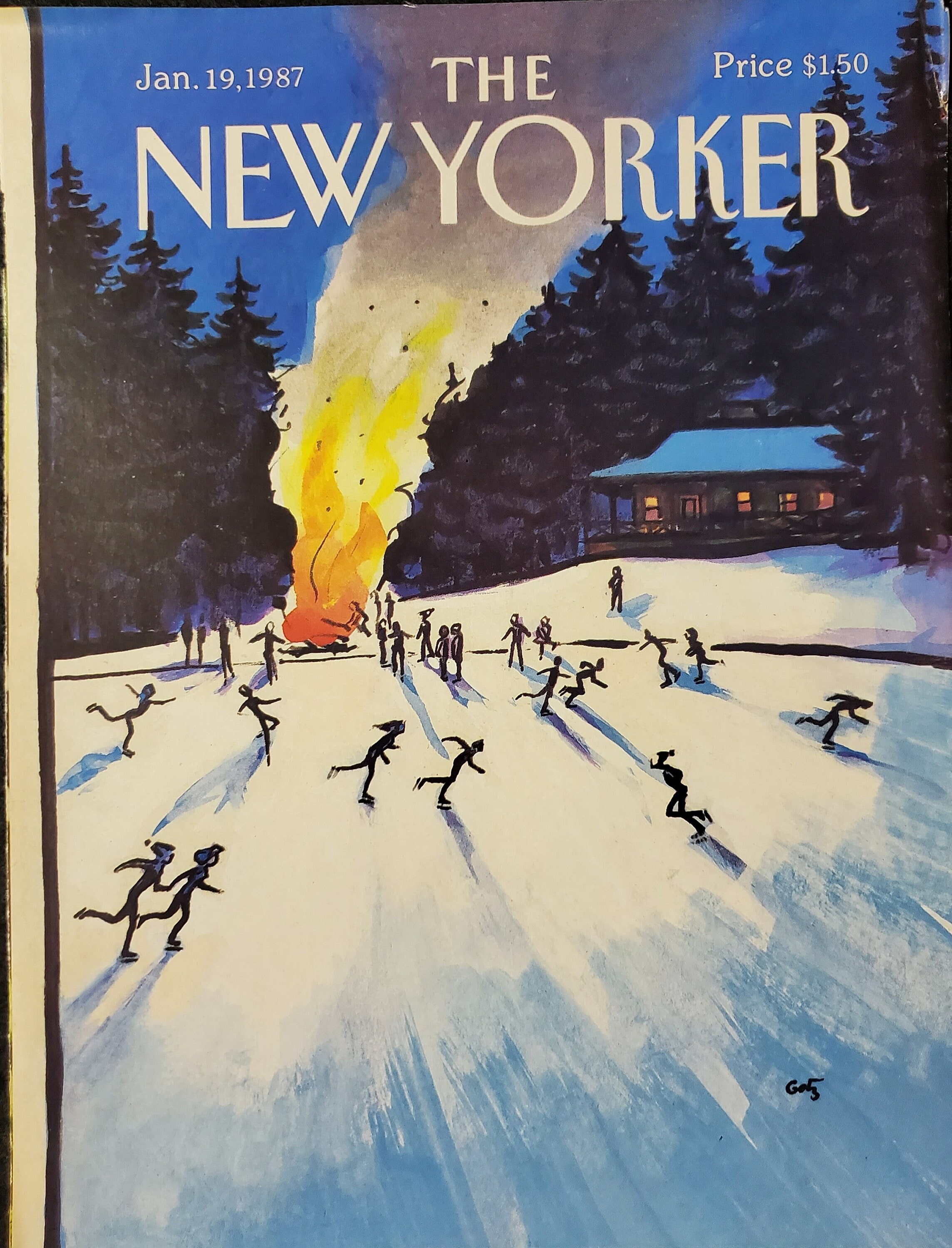Vintage New Yorker Magazine cover Only January 19, 1987 Arthur Getz