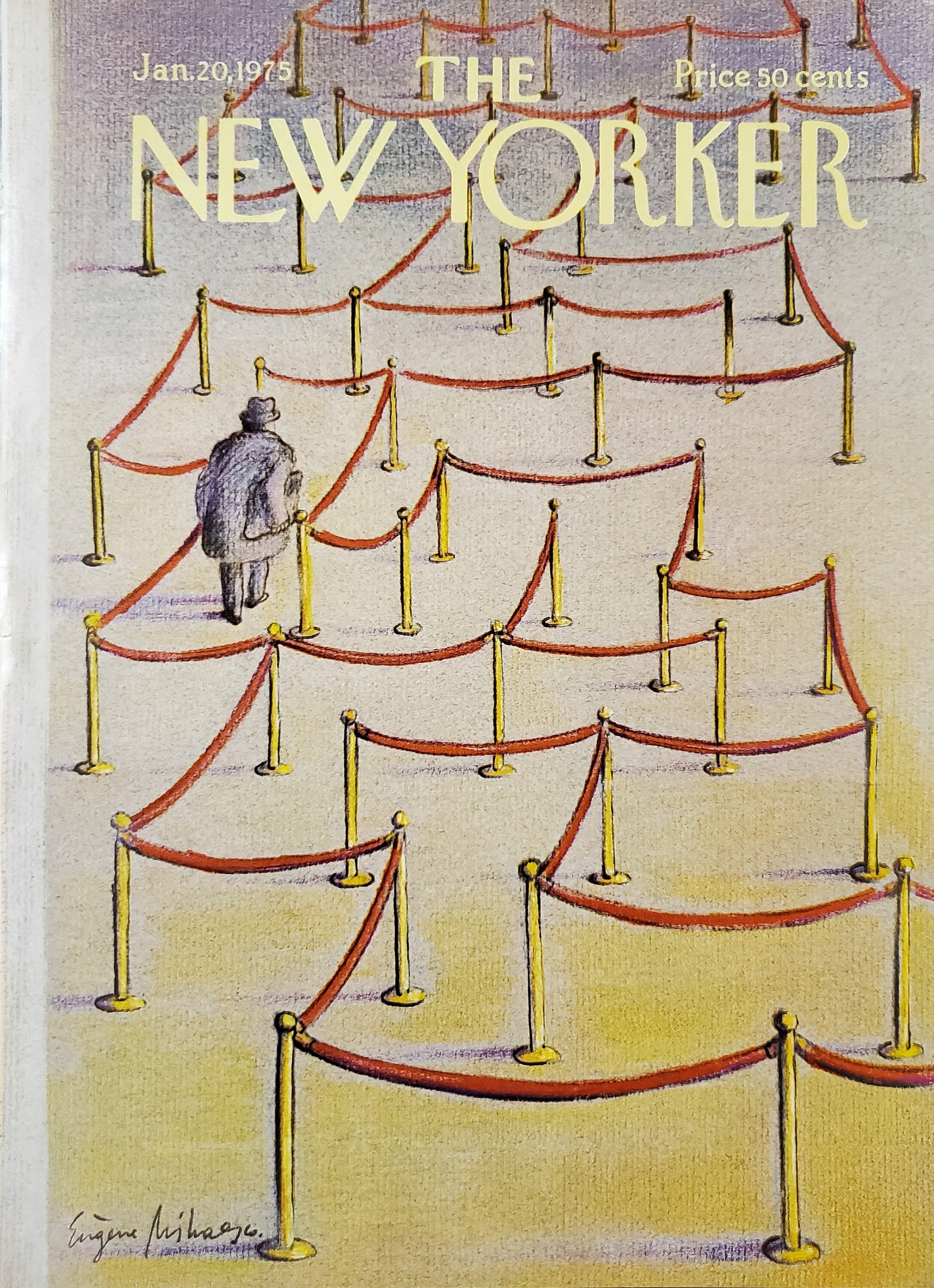 Vintage New Yorker magazine (Cover Only) January 20, 1975 Eugene Mihaesco cover art