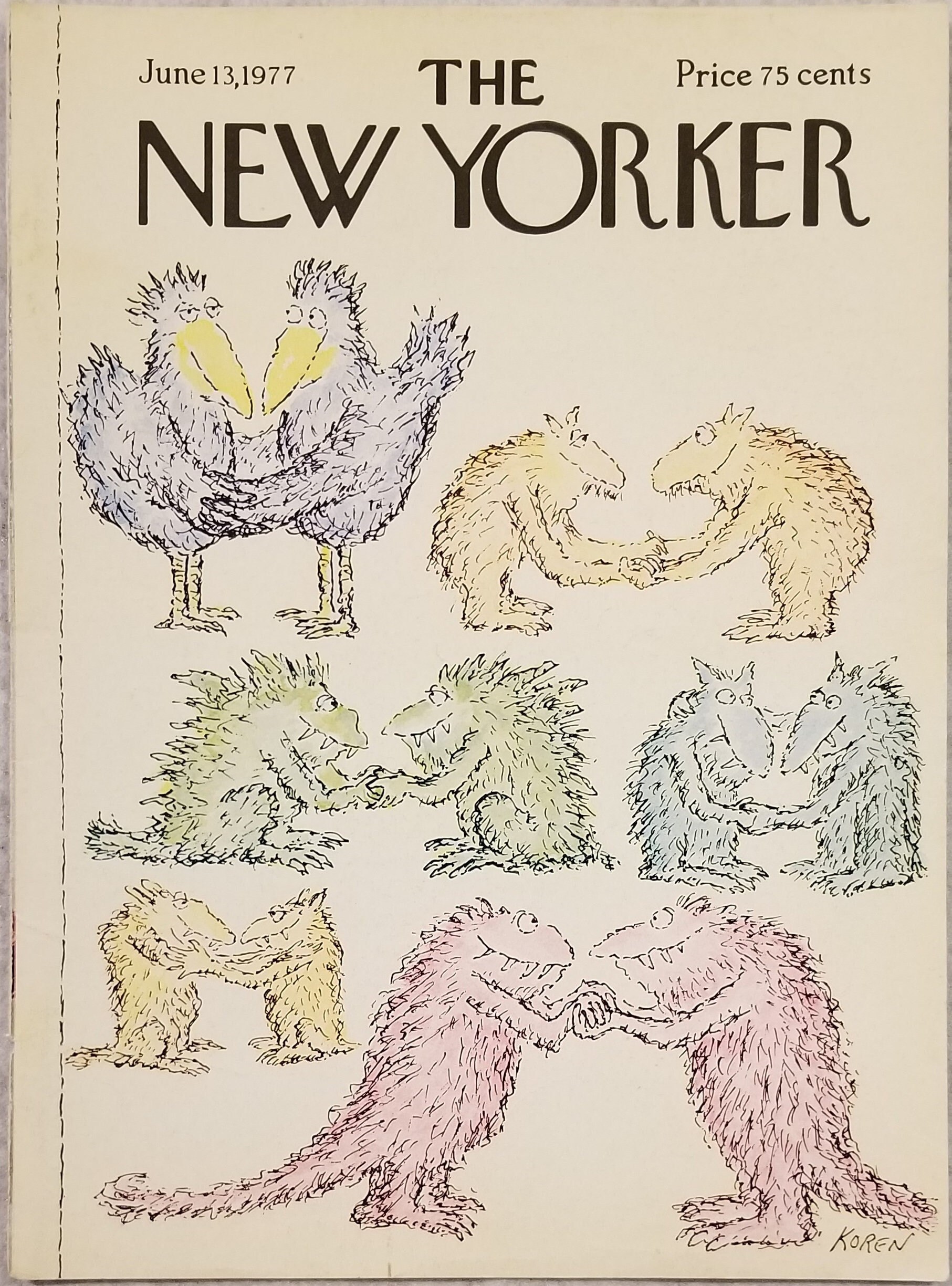 新国誠一works 1952-1977 New Yorker November 14th, 1964 Wood Print by Arthur Getz