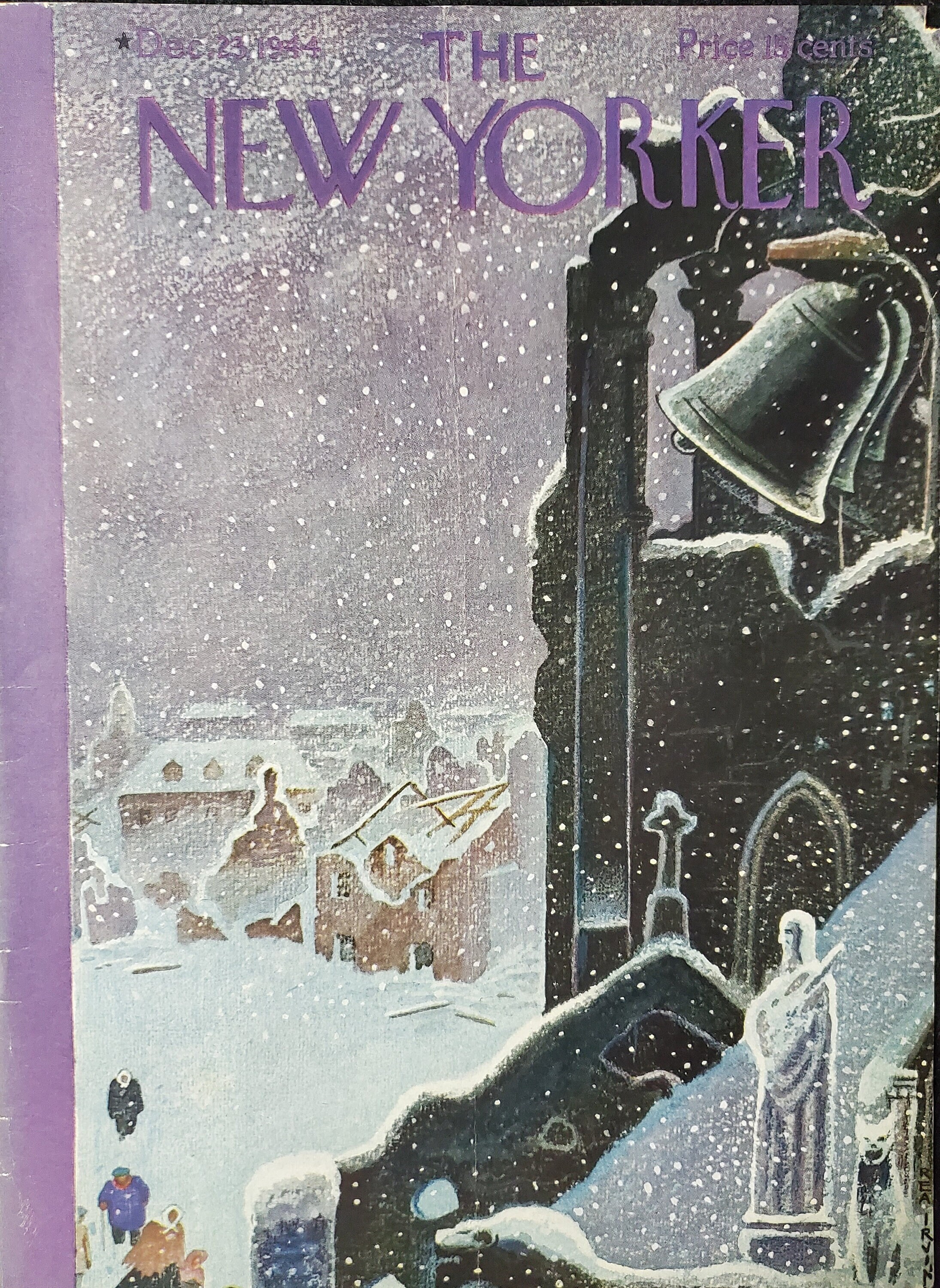 Vintage New Yorker magazine (Cover Only) December 23, 1944 Rea Irvin cover art