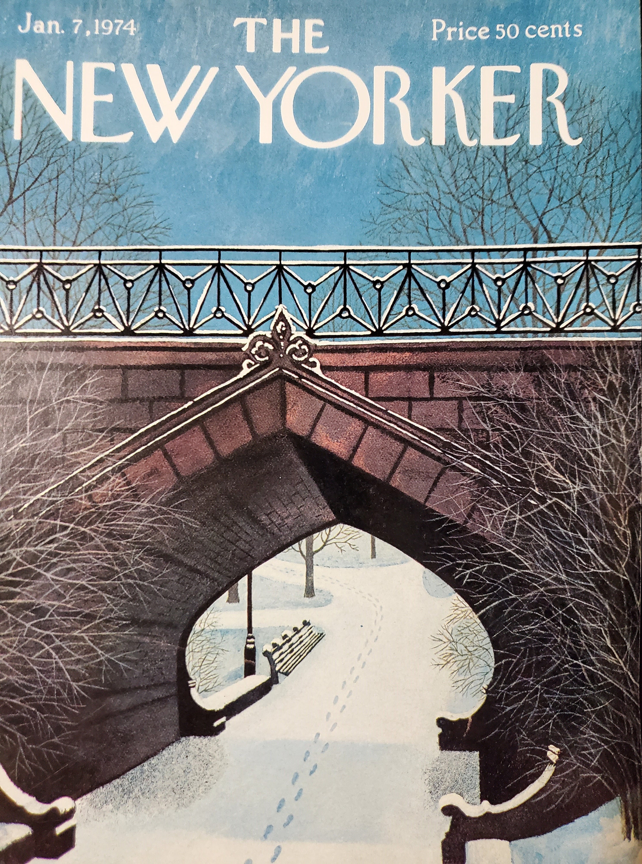 Vintage New Yorker Magazine (cover Only) January 7, 1974 Charles E