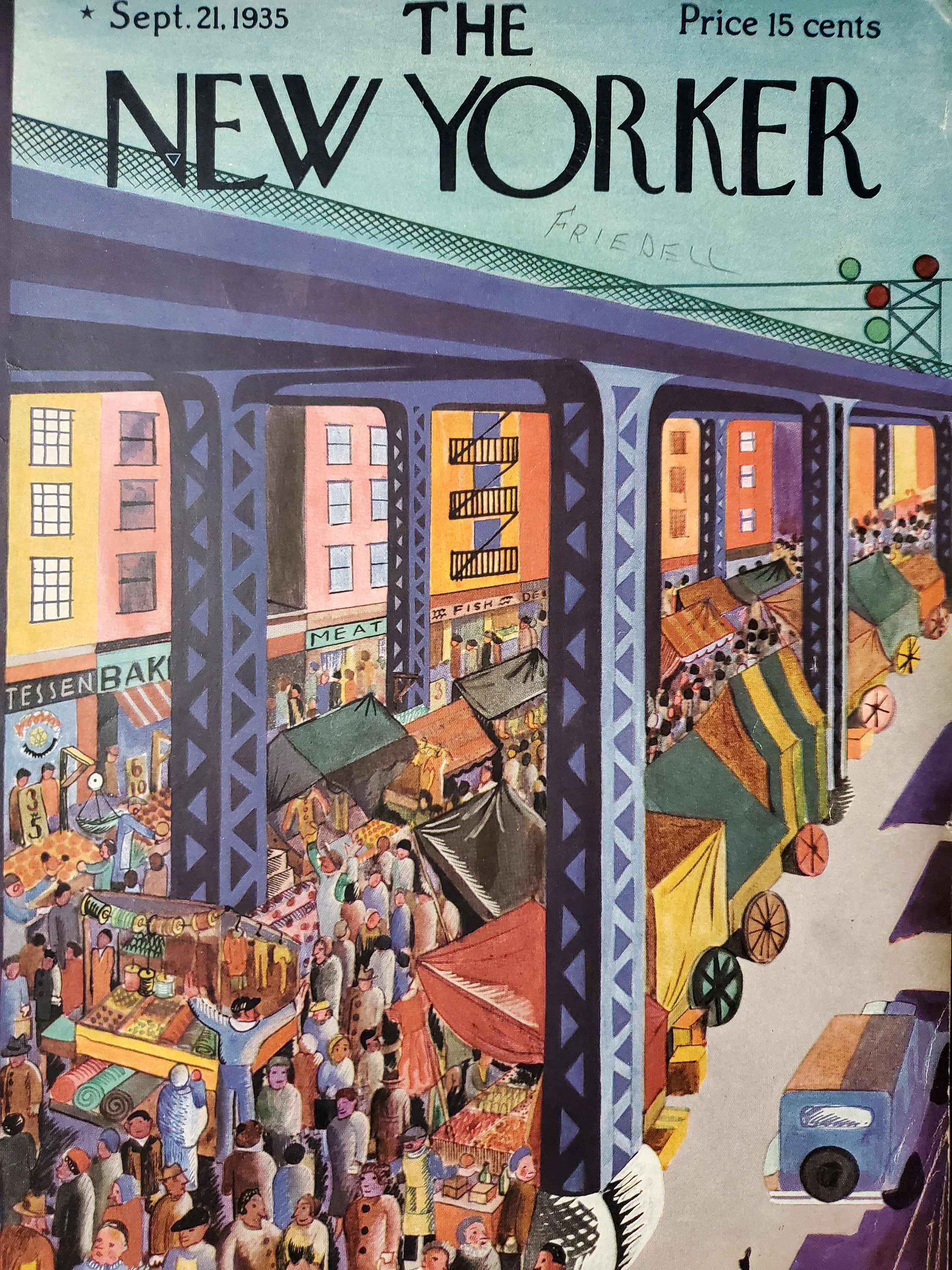 Vintage New Yorker Magazine (cover Only) September 21, 1935 Ilonka