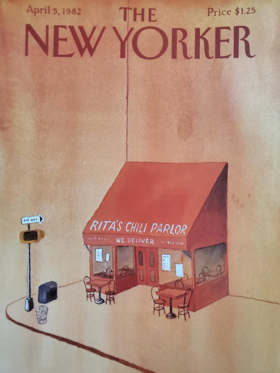 Vintage New Yorker Magazine (cover Only) April 5, 1982 Abel
