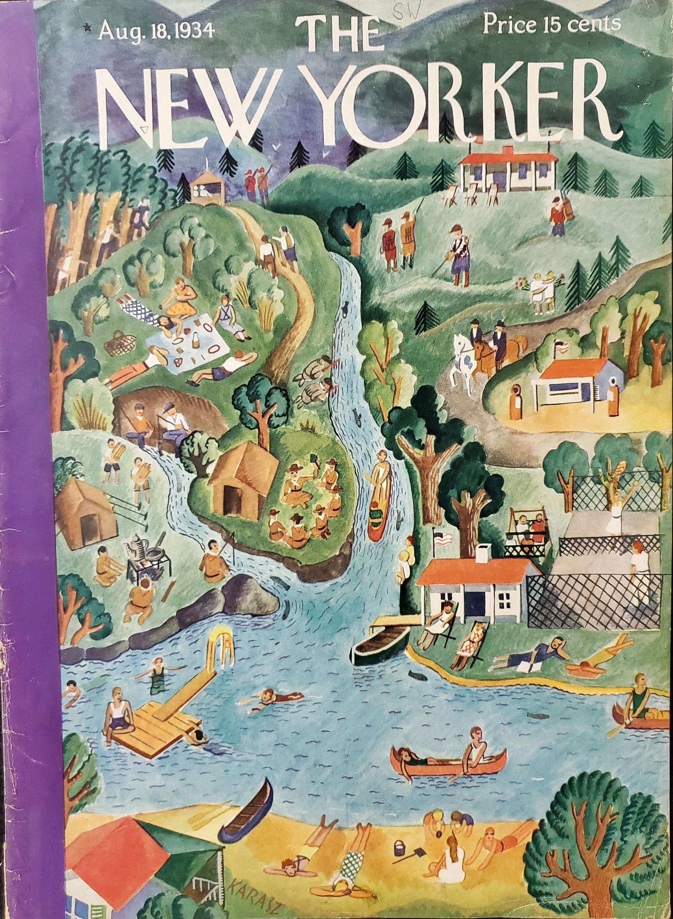 Vintage New Yorker Magazine (cover Only) August 18, 1934 Ilonka