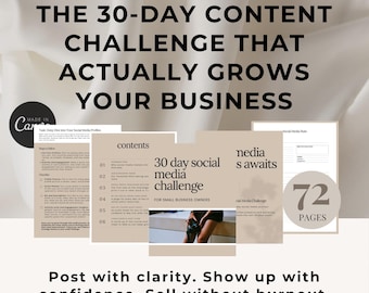 30-Day Social Media Challenge Workbook | Grow Your Audience Fast | Resellable Digital Guide with Master Resell Rights