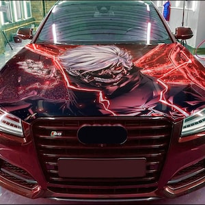 Car Hood Wrap Anime Ghoul Vinyl Sticker Full Color Custom Decal fit any car