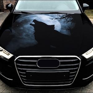 Car Hood Wrap Wolf Vinyl Sticker Full Color Custom Decal fit any car