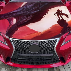 Car Hood Wrap Fantasy Dragon Vinyl Sticker Full Color Custom Decal #3 fit any car