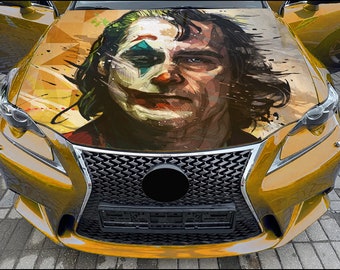 Haubenverpackung Joker Vinylaufkleber Vollfarbiges benutzerdefiniertes Abziehbild # 2 passend für jedes Auto